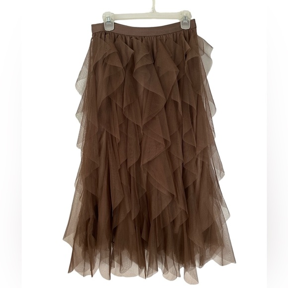 Chocolate Brown Maxi Tulle Waist Large Brand New BNWOT - Picture 1 of 6